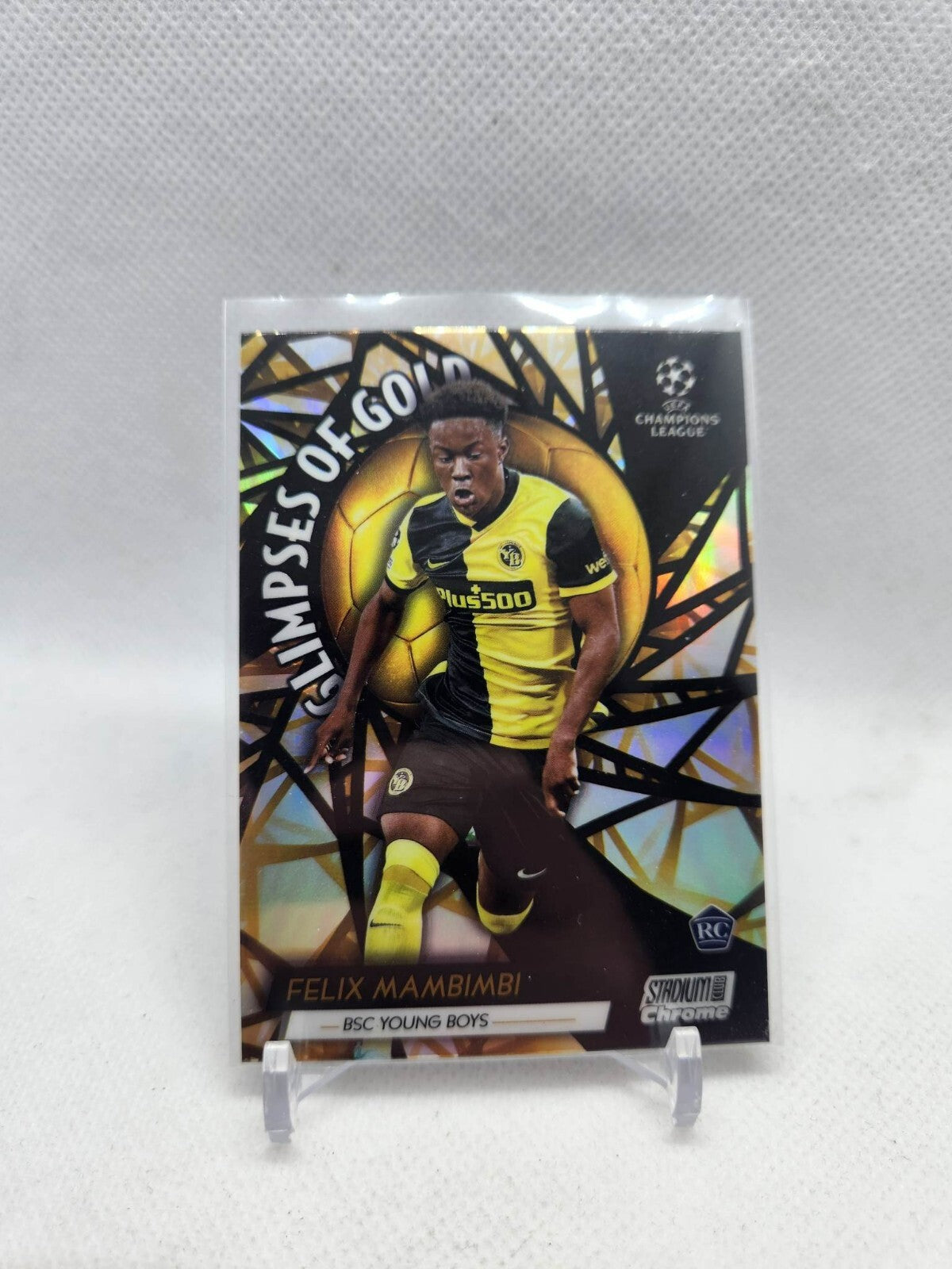 Felix Mambimbi 2021 Topps Stadium Club Chrome UEFA # GG-FM RC Glimpses of Gold
