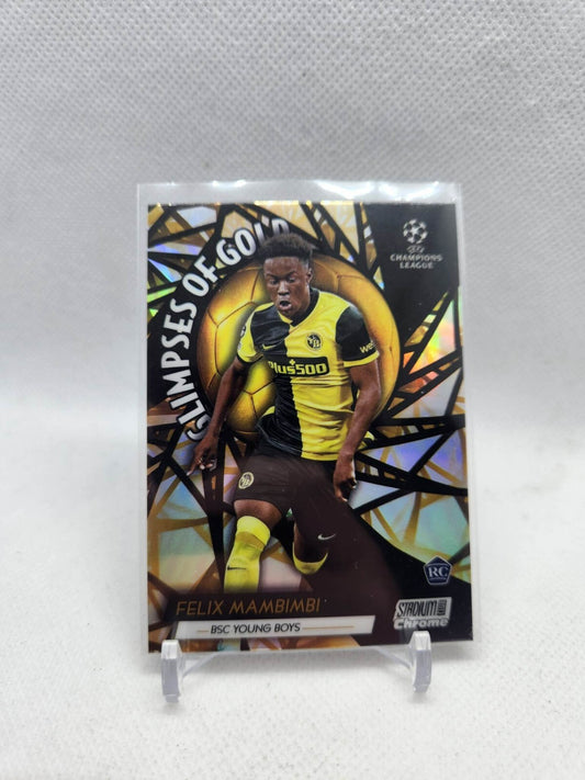 Felix Mambimbi 2021 Topps Stadium Club Chrome UEFA # GG-FM RC Glimpses of Gold