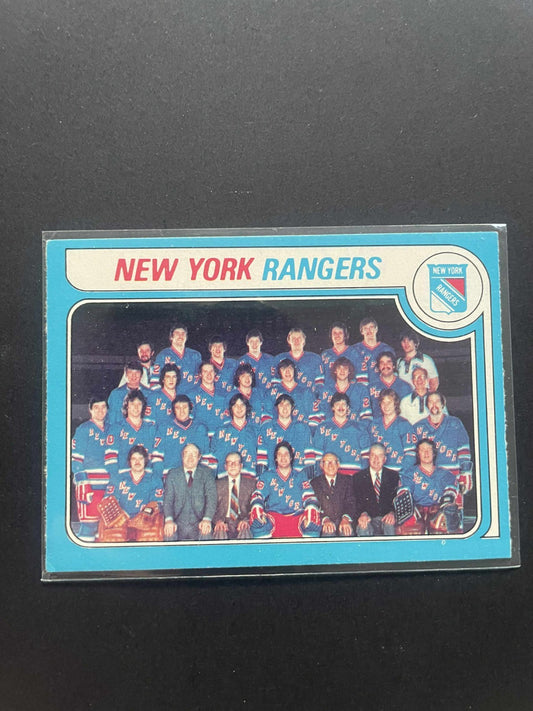 1979-80 OPC TEAM CHECKLIST NHL HOCKEY CARD #254 NEW YORK RANGERS UNMARKED