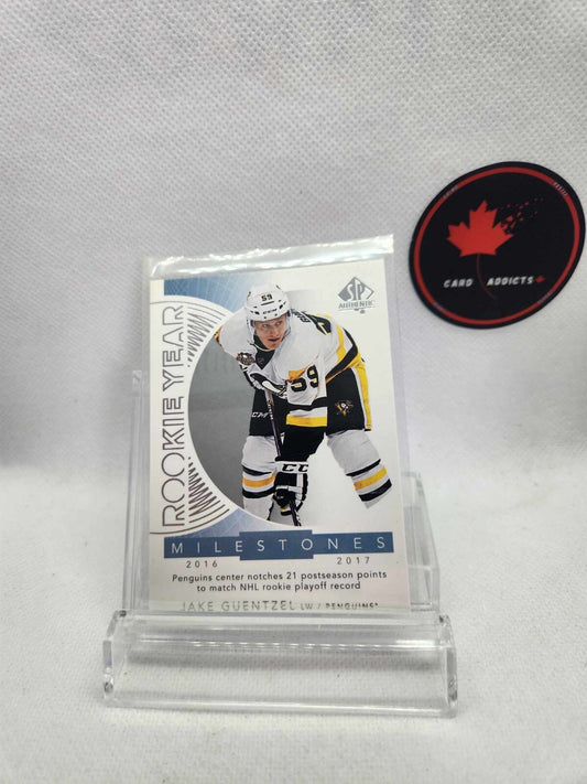 2017-18 SP Authentic Rookie Year Milestones Jake Guentzel Pittsburgh Penguins