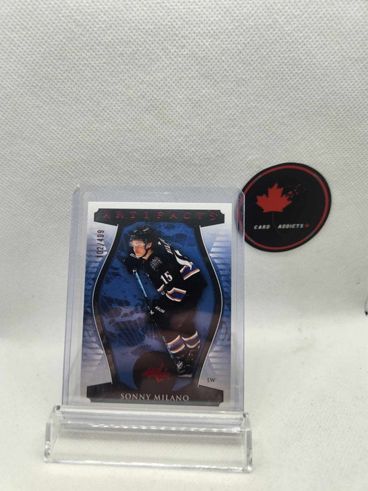 23-24 Upper Deck Artifacts RED Sonny Milano /499 #20 Washington Capitals
