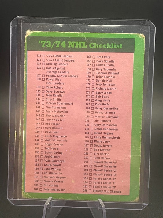 1973-74 O-Pee-Chee #263 Checklist Creased **UNMARKED** REF I