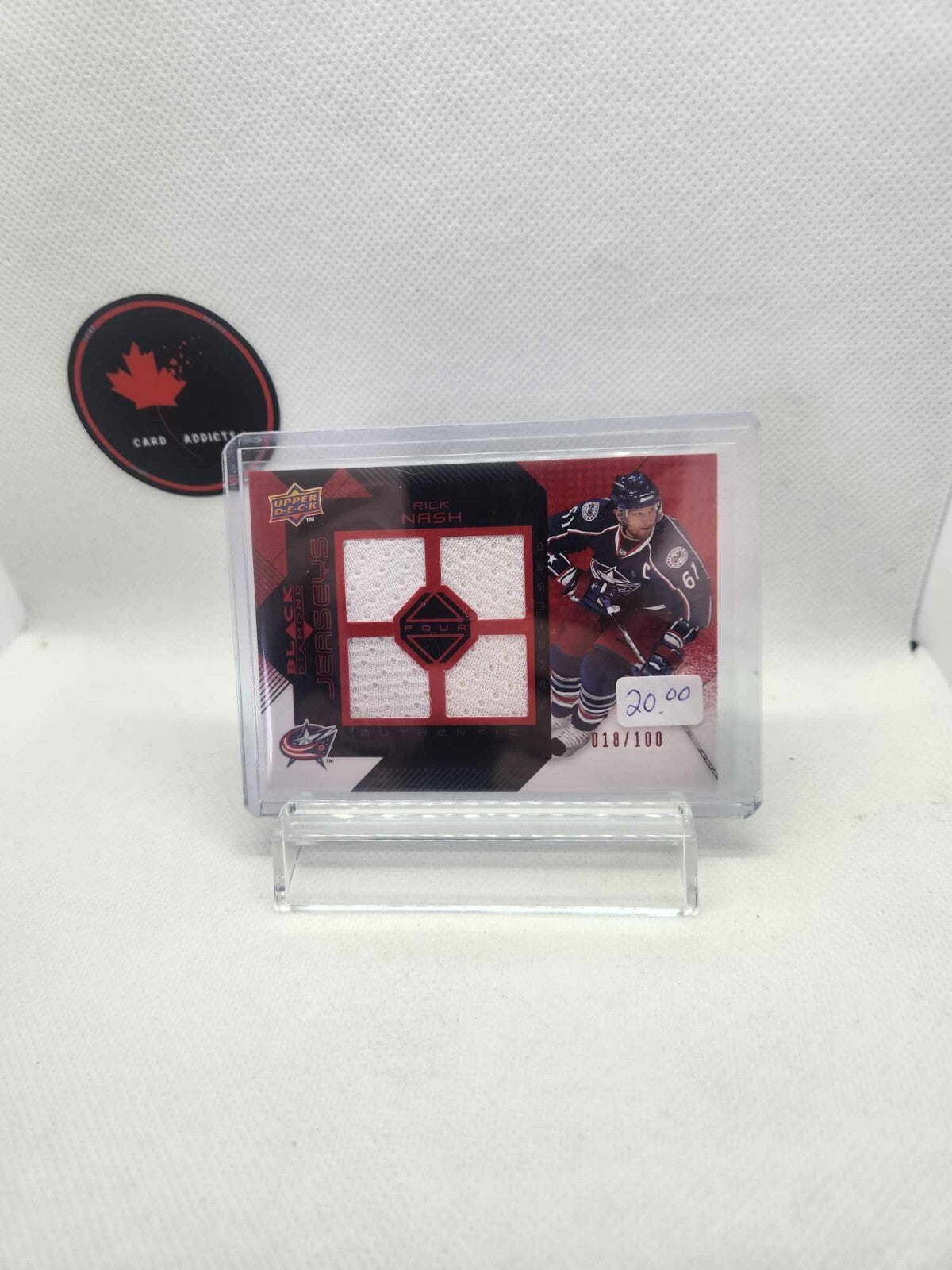 2008-09 Black Diamond Jerseys Quad Ruby #BDJRN Rick Nash Jersey /100 - NM-MT