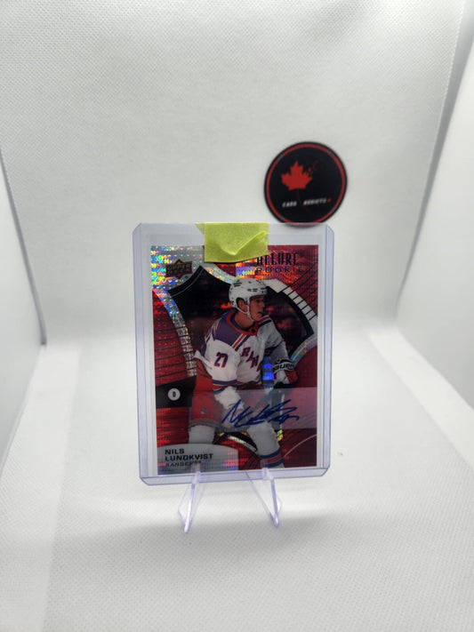 2021-22 Upper Deck Allure Rookies Red Rainbow Auto Nils Lundkvist #106