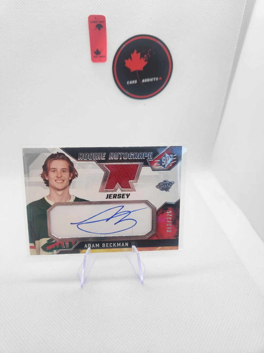 2021-22 UD SPX Adam Beckman Rookie Jersey Auto /375 Minnesota Wild