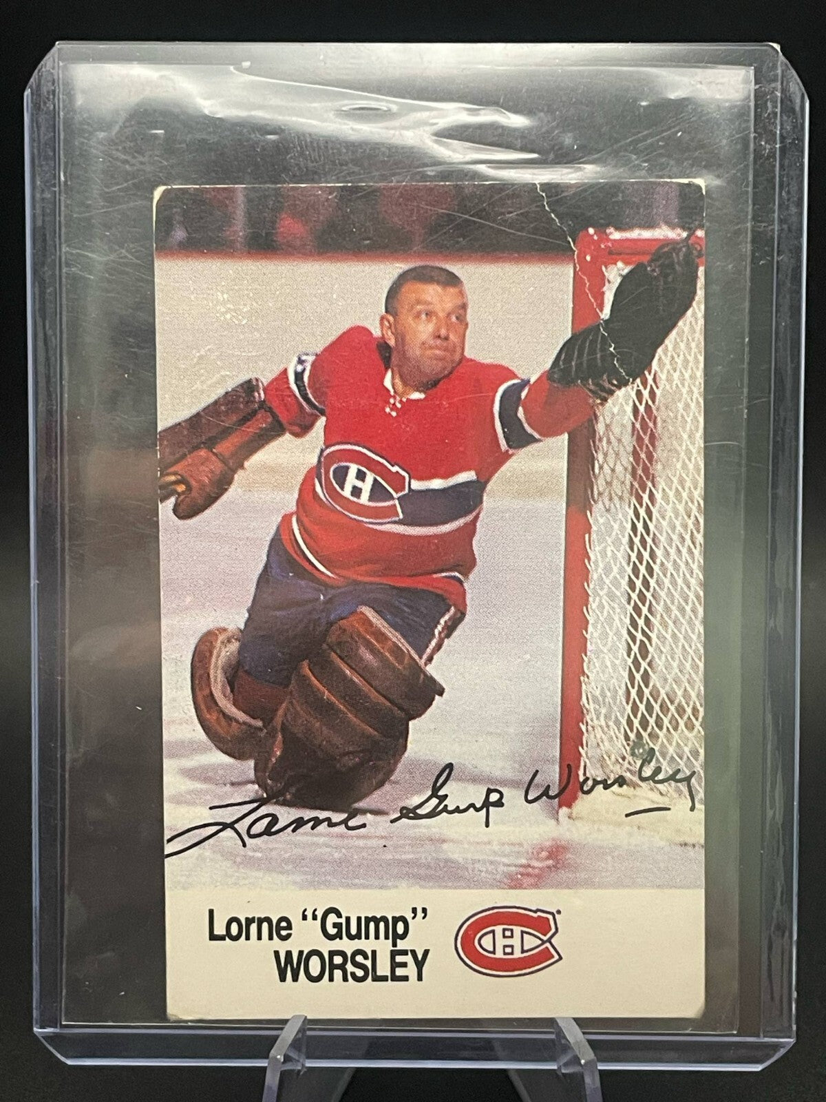 1988-89 ESSO All-Star NHL Hockey Card Lorne Gump Worsley Montreal Canadians