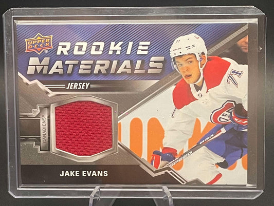 JAKE EVANS 2020/21 Upper Deck ROOKIE MATERIALS # RM-JE CANADIENS