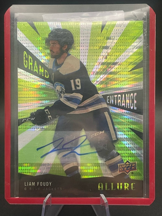 2020-21 Upper Deck Allure Grand Entrance Green Autographs Liam Foudy Auto