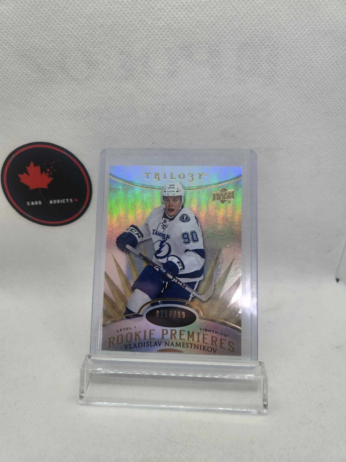 2014-15 TRILOGY ROOKIE PREMIERES LEVEL 1 GOLD NAMESTNIKOV LIGHTNING /799