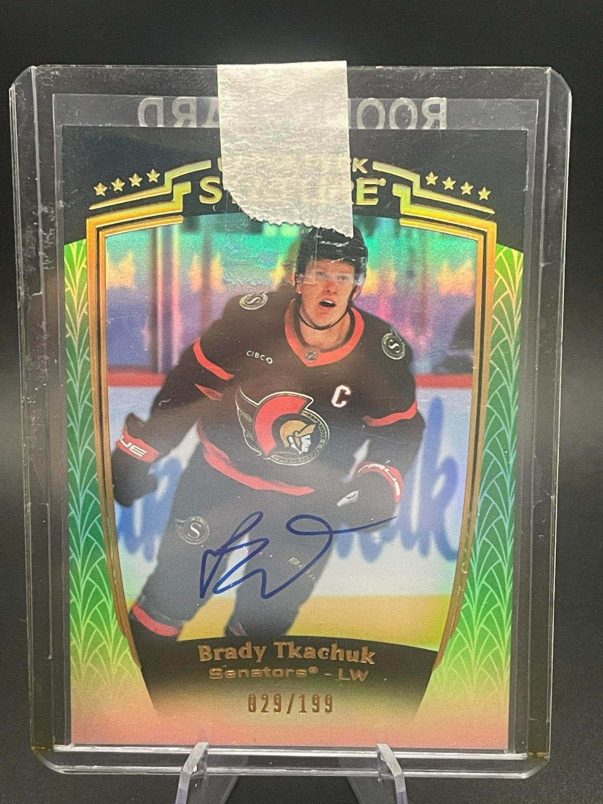 2024 UPPER DECK STATURE #1 BRADY TKACHUK Green AUTO /199
