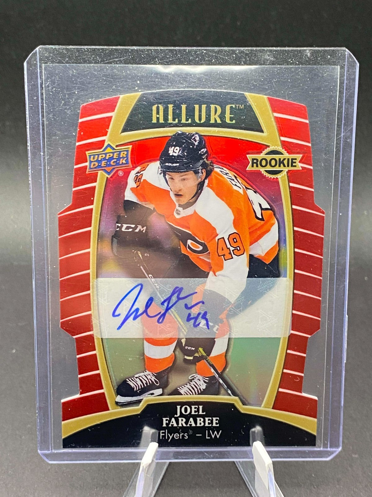 2019-20 Allure red rainbow auto Joel Farabee /349