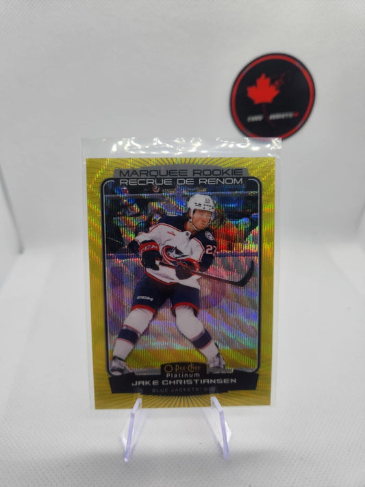 2022-23 OPC Platinum Marquee Rookie Neon Yellow Surge #254 Jake Christiansen