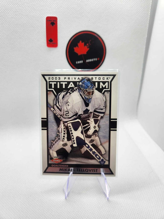 2002 Pacific Private Stock Titanium Retail /1475 Mikael Tellqvist #139 Rookie RC