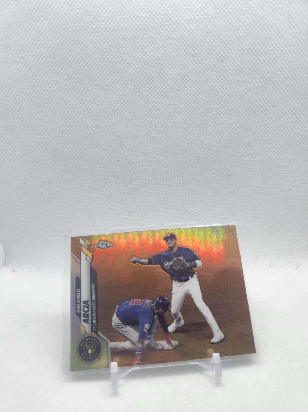 2020 Topps Chrome Refractor Silver Orlando Arcia #140 Milwaukee Brewers
