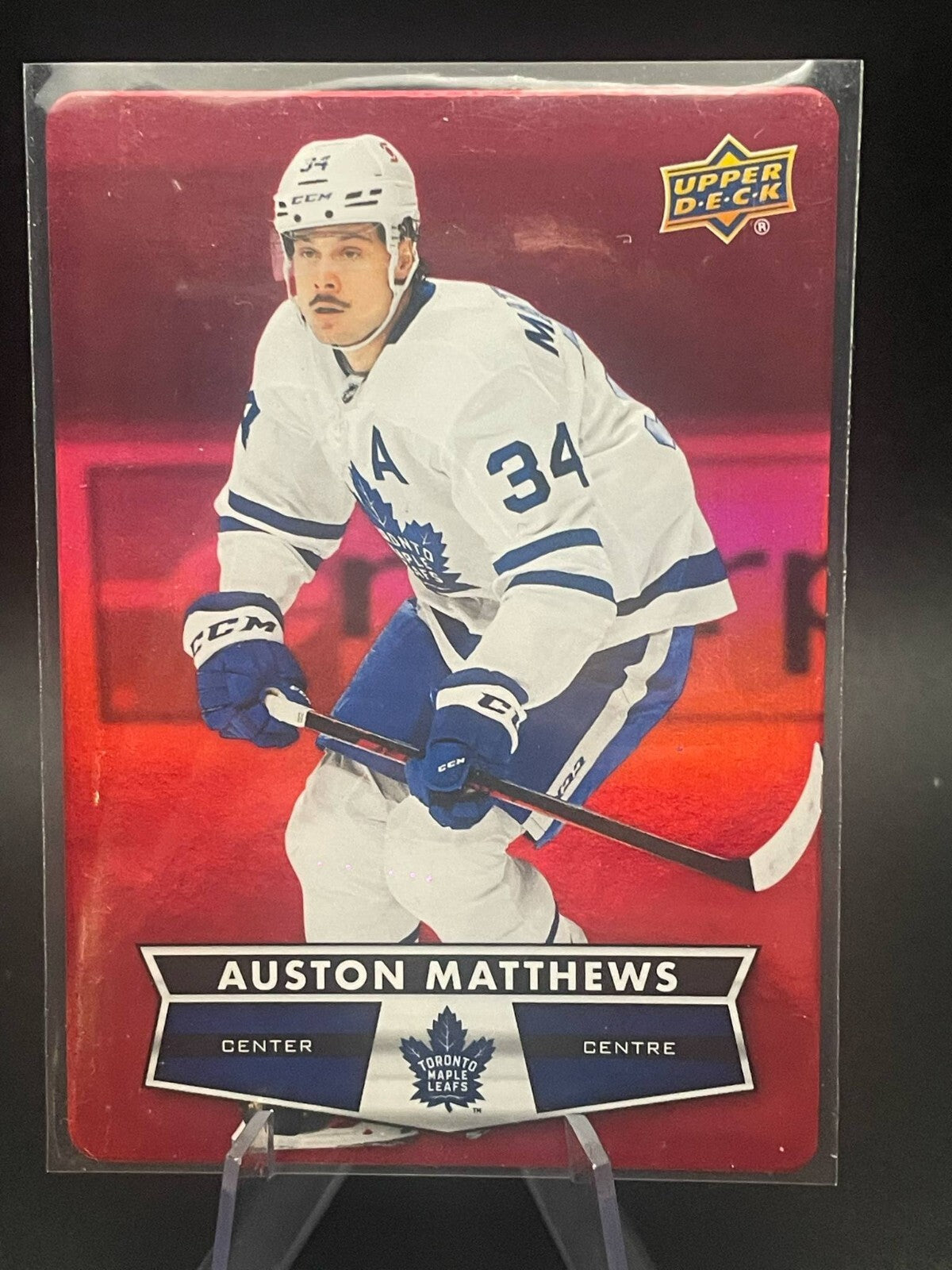 2021-22 Tim Hortons Red Die Cut Auston Matthews #DC-29 Toronto Maple Leafs