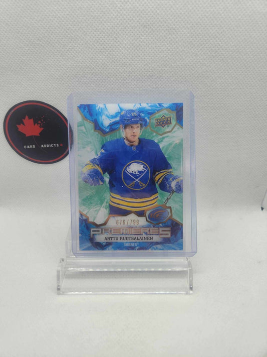 2021-22 UD Ice Green Ice Premieres #213 Arttu Ruotsalainen /799 Acetate