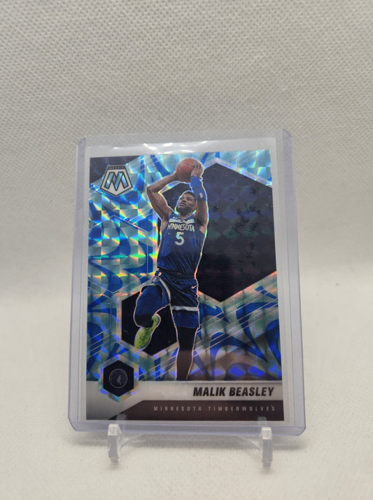 2020 Panini Mosaic # 162 Malik Beasley Reactive Blue Prizm Minnesota Timberwolve