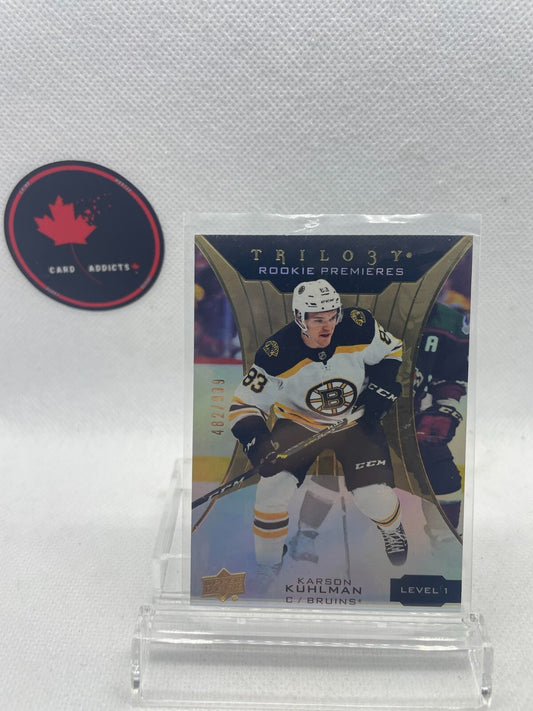 19/20 UPPER DECK TRILOGY ROOKIE PREMIERES RC #53 Karson Kuhlman /999
