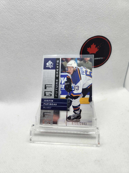 2002-03 SP Authentic Future Greats /2003 Justin Papineau #131