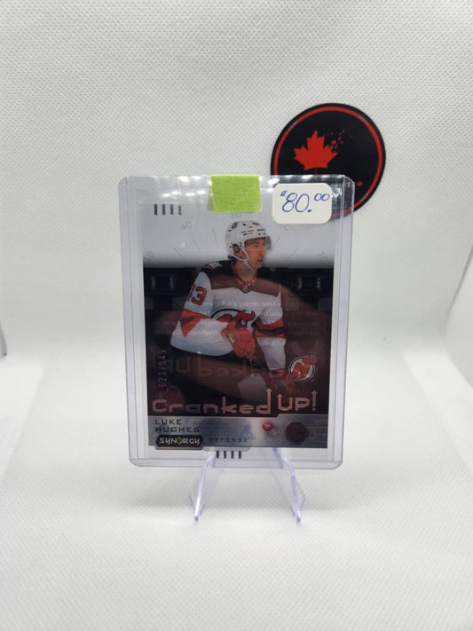 2023-24 upper deck Synergy Luke Hughes cranked up /849 #CR-LH