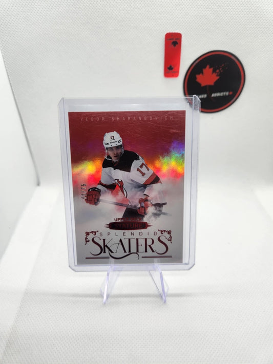 2022-23 Upper Deck Stature Yegor Sharangovich Splendid Skaters Red /75 #SS-4