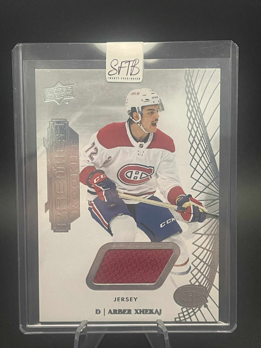 2022-23 Upper Deck Premier Rookies Jersey Arber Xhekaj #143 Rookie RC
