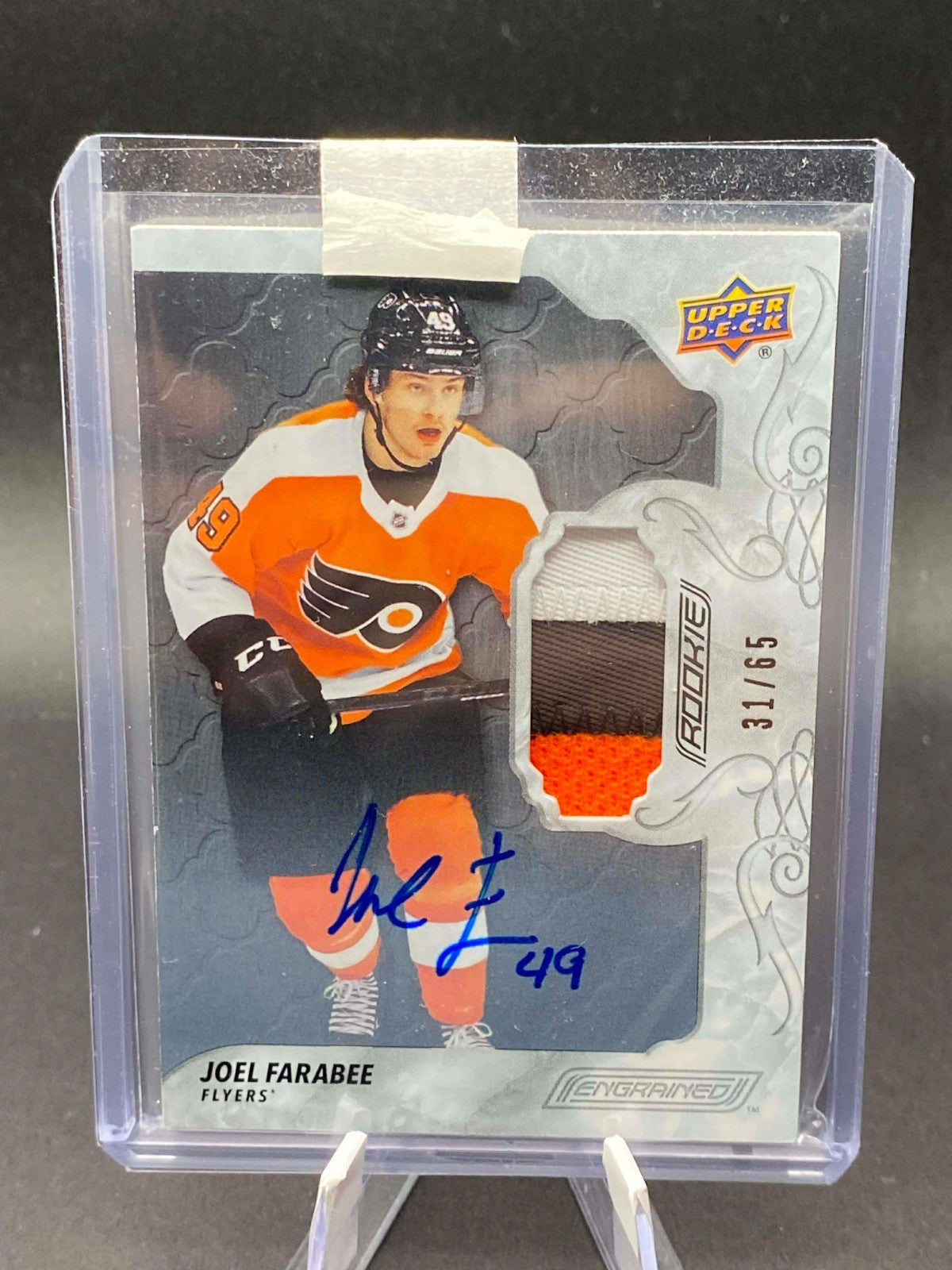 2019-20 UD Engrained JOEL FARABEE Rookie RC Patch Auto /65