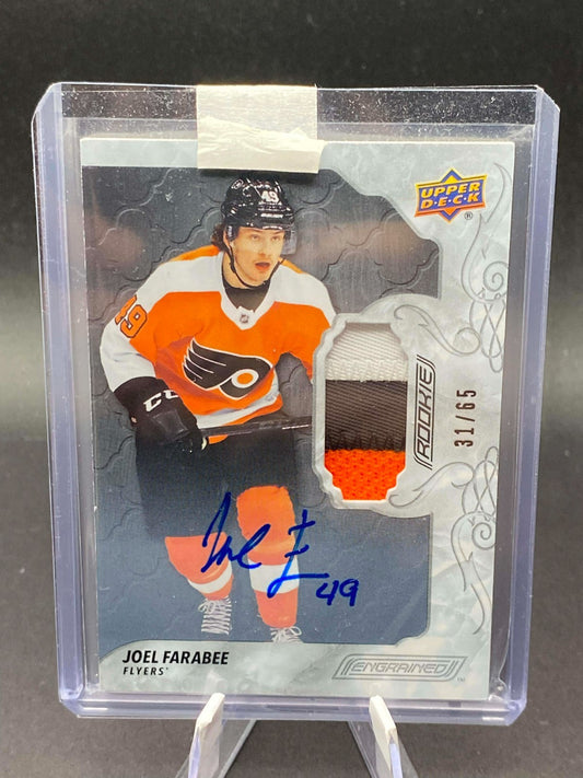 2019-20 UD Engrained JOEL FARABEE Rookie RC Patch Auto /65