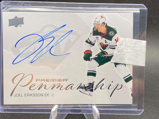 JOEL ERIKSSON EK 2024-25 UD PREMIER #PEN-JE PENMANSHIP AUTO WILD HARD SIGNED