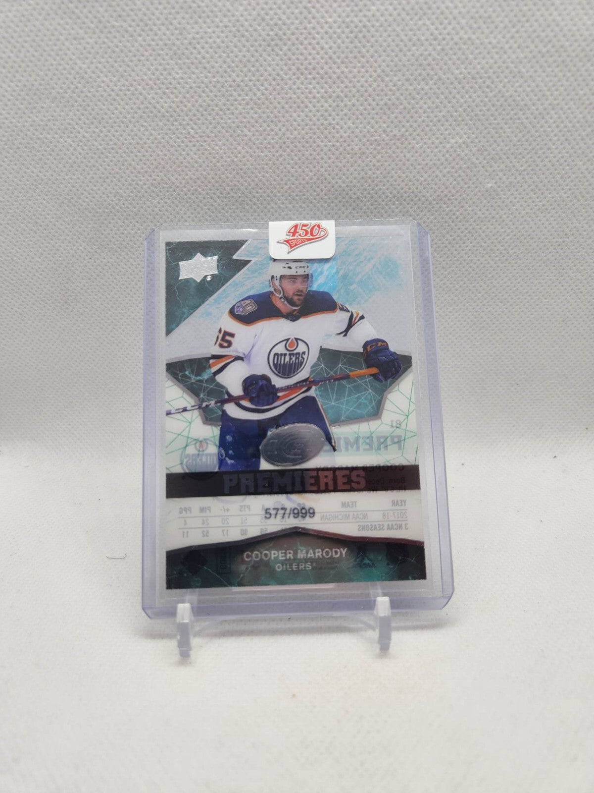 2018-19 Upper Deck Ice Cooper Marody Ice Premieres Rookie Card /999 Edmonton RC