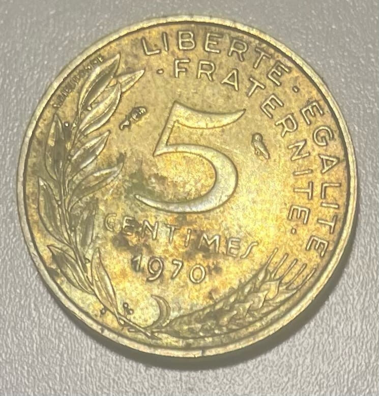 1970 5 CENTIMES REPUBLIC OF FRANCE REF I