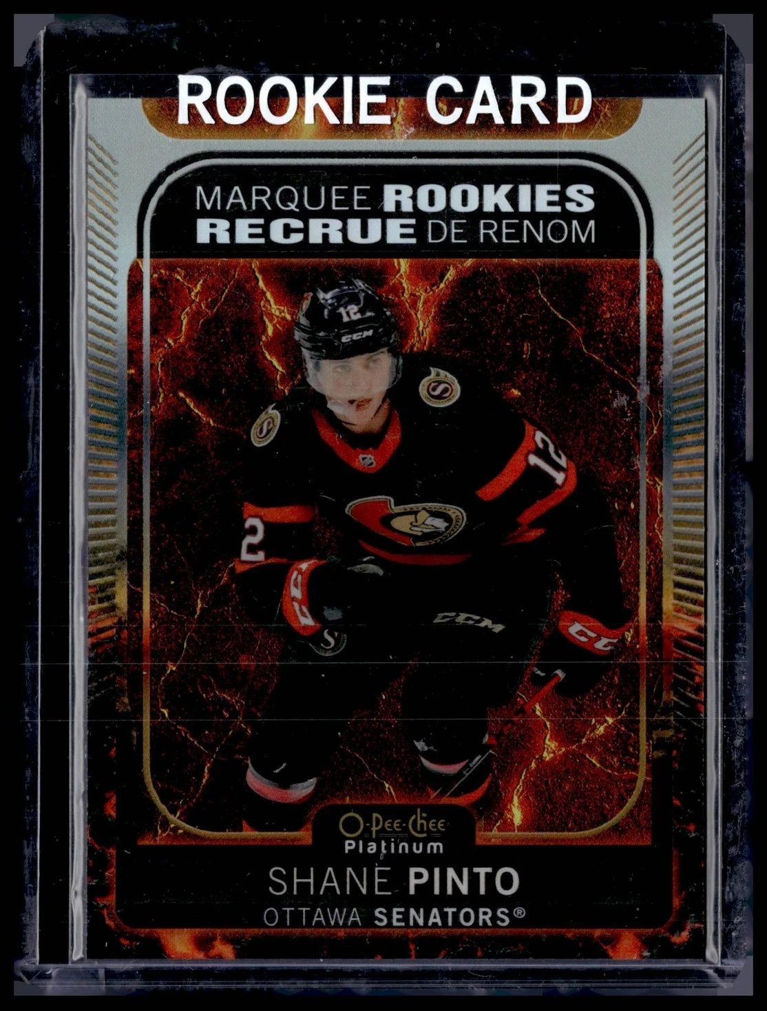2021 O-PEE-CHEE PLATINUM #212 SHANE PINTO HOT MAGMA RC ROOKIE /499
