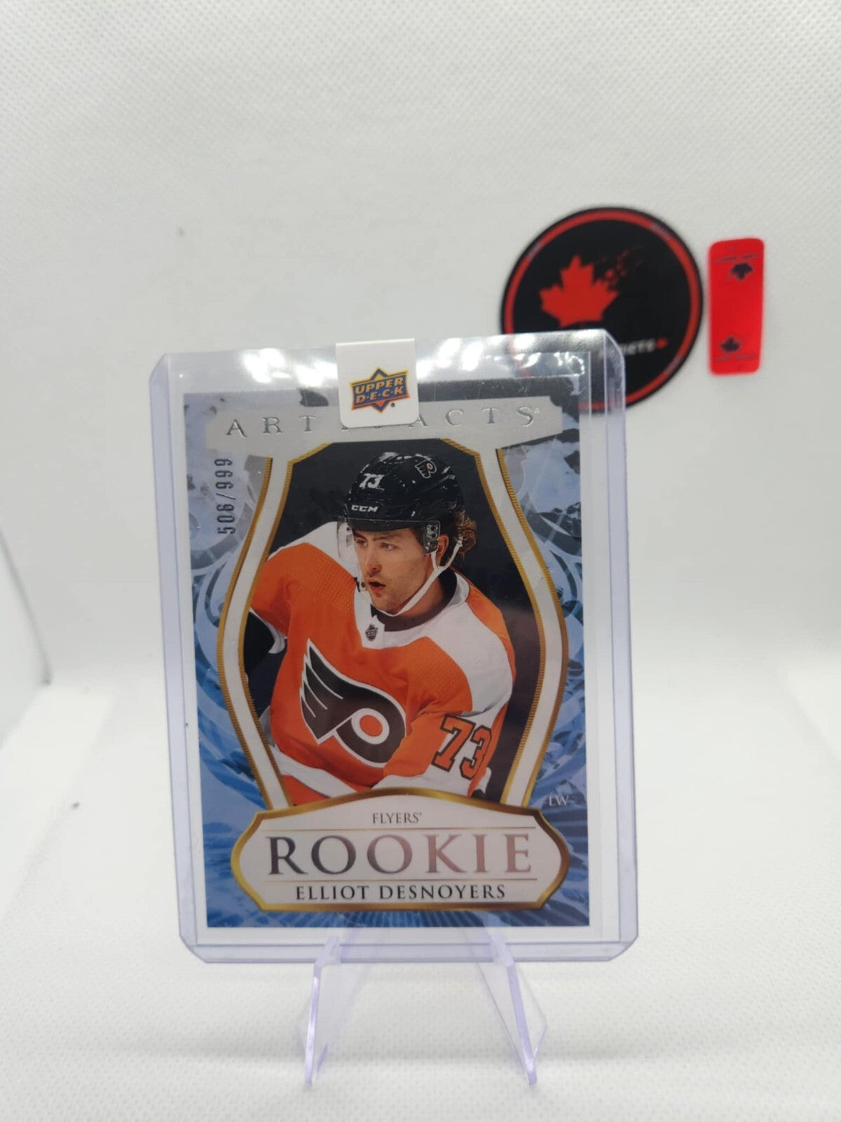 2023-24 Artifacts, #RED222, Elliot Desnoyers, /999