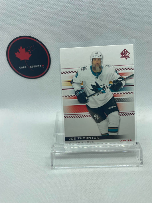 2019-20 UD SP Authentic Limited Red Parallel #44 Joe Thornton - San Jose Sharks