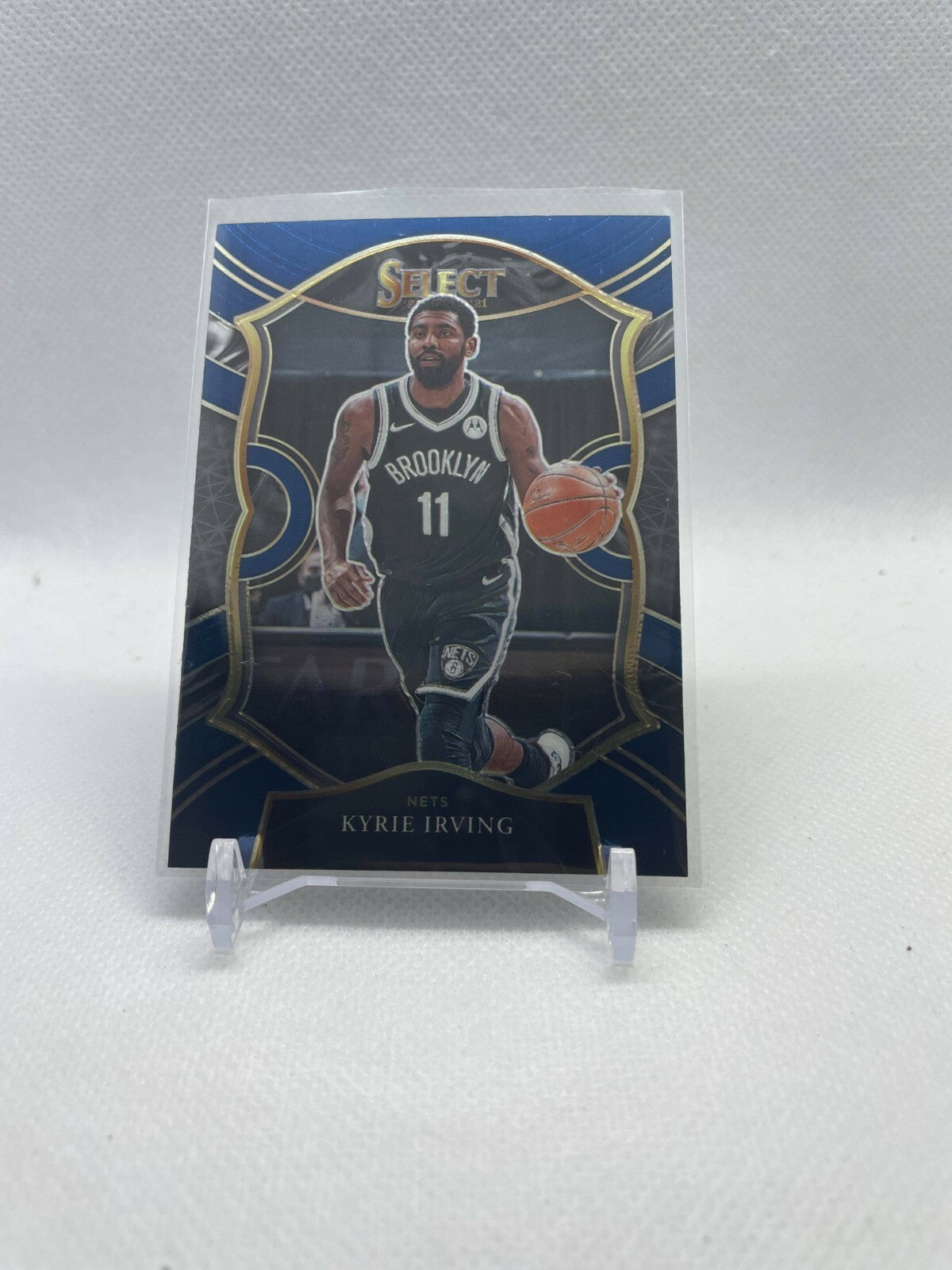Kyrie Irving 2020-21 Panini Select Blue Prizm Nets