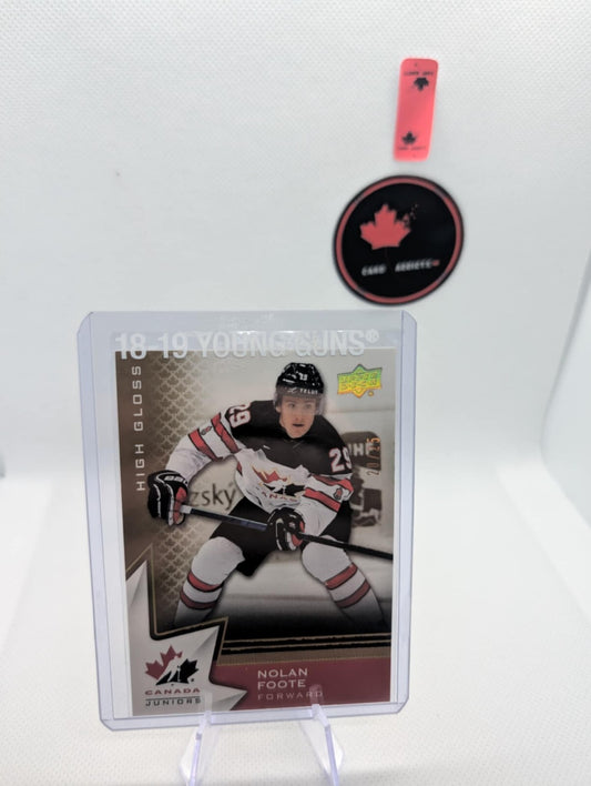 2020-21 UD Team Canada Juniors High Gloss Nolan Foote /25 #43 Canada