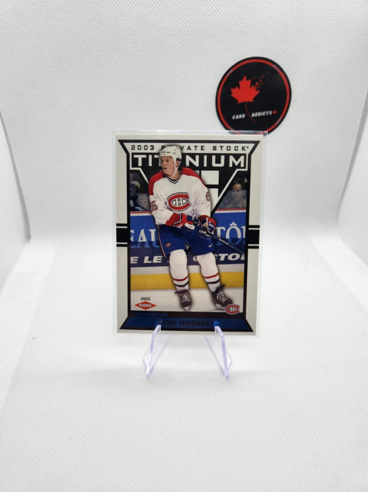 2002-03 PACIFIC PRIVATE STOCK TITANIUM BLUE ROOKIE RON HATESEY RC/450 #122