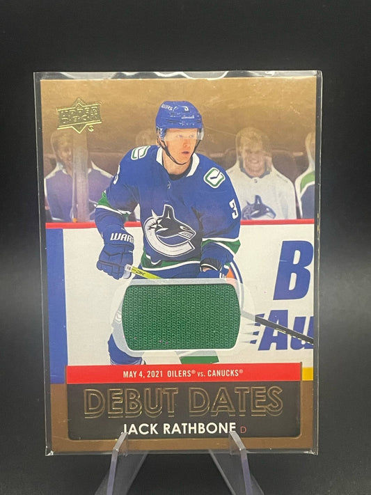 Jack Rathbone 2021-22 Upper Deck Series 1 Debut Dates Jersey
