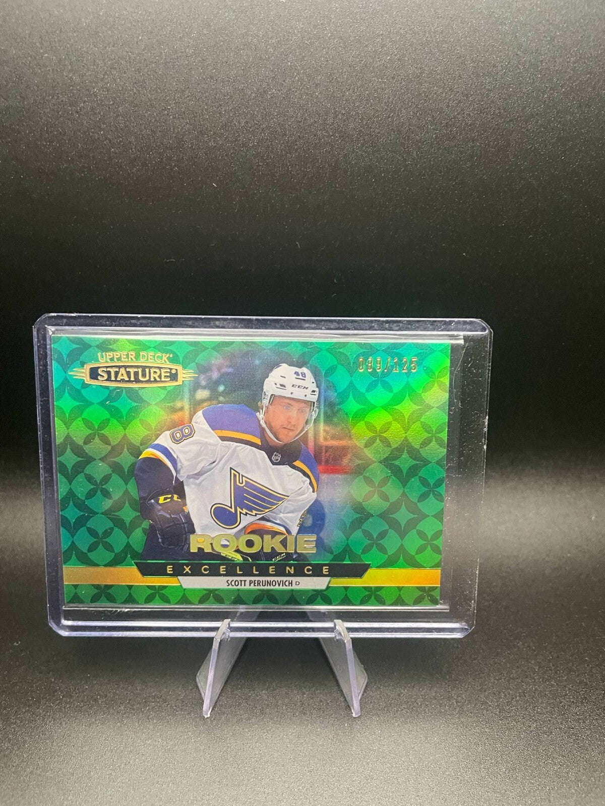 2021-22 Upper Deck Stature Rookie Excellence Green #RE20 Scott Perunovich /125