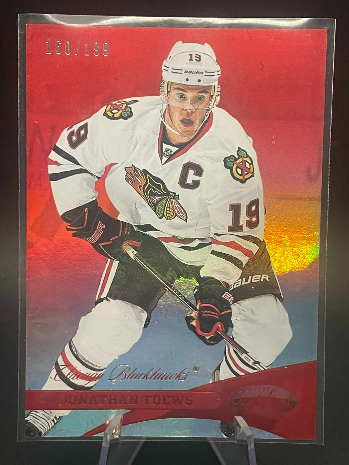 2012-13 Certified Mirror Red /199 Jonathan Toews #38
