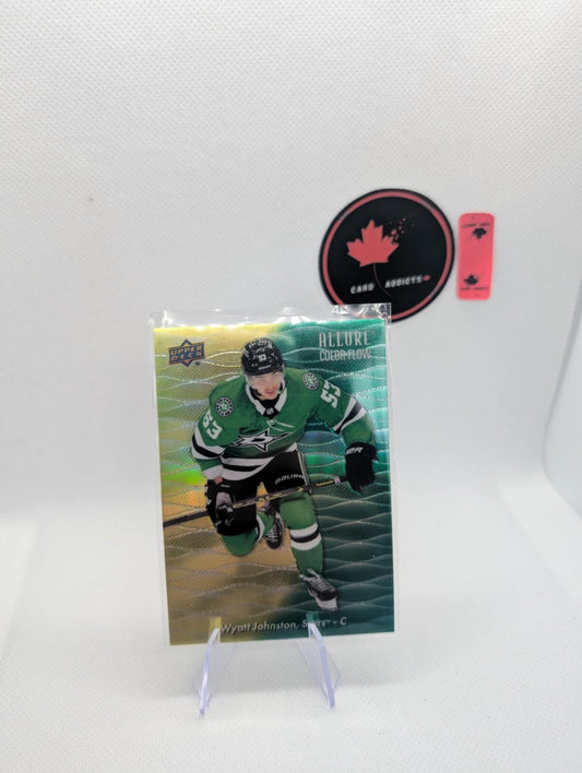 2023-24 Upper Deck Allure COLOR FLOW Yellow-Green Wyatt Johnston Stars! CF-14