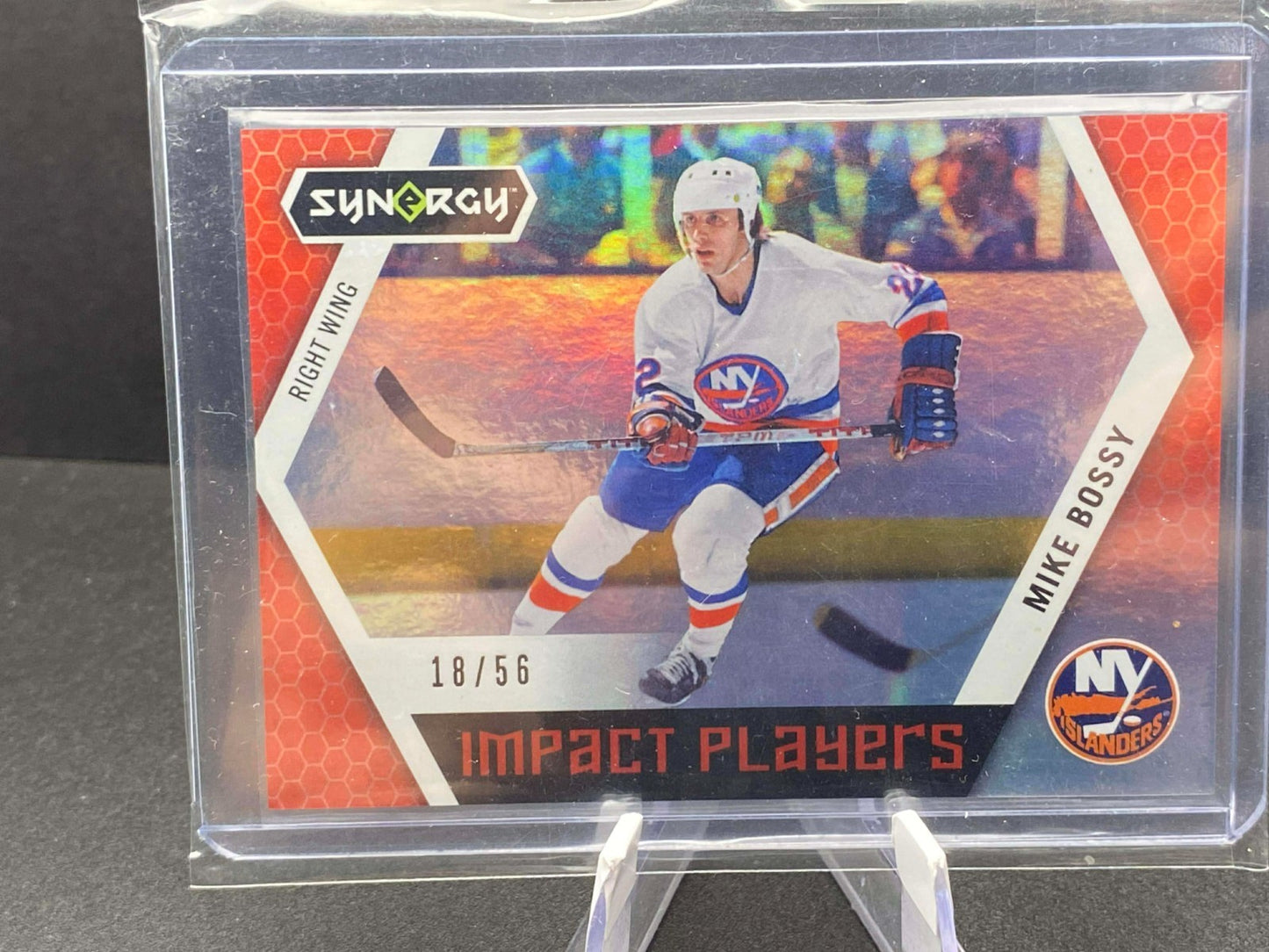 2017-18 Upper Deck Synergy Impact Players Red /56 Mike Bossy #IP-17 HOF