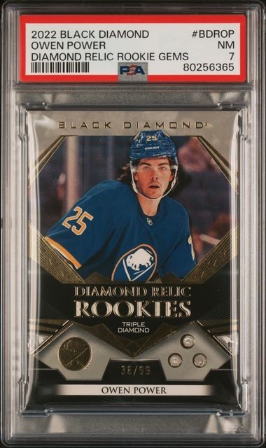 2022 UPPER DECK BLACK DIAMOND #BDR-OP OWEN POWER RELIC ROOKIE GEMS RC /99 PSA