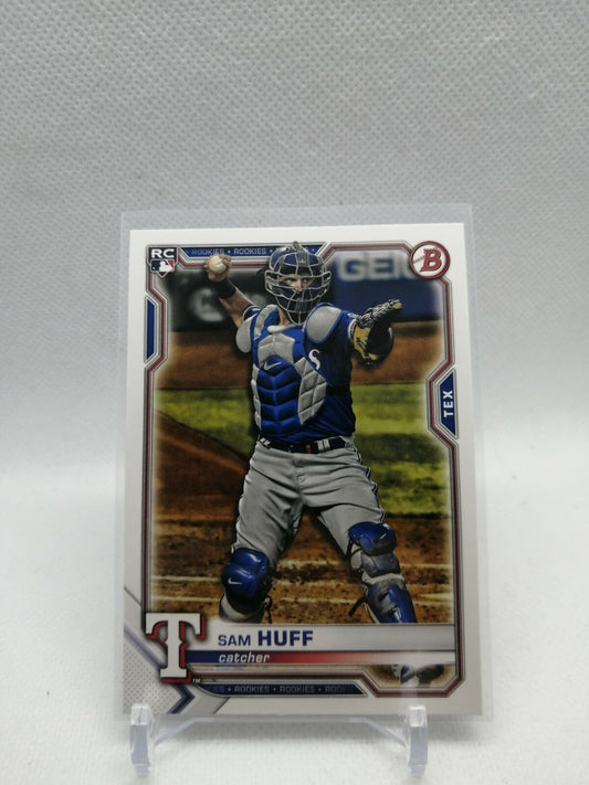2021 Bowman Rookie Card #23 - Sam Huff - Rangers RC!