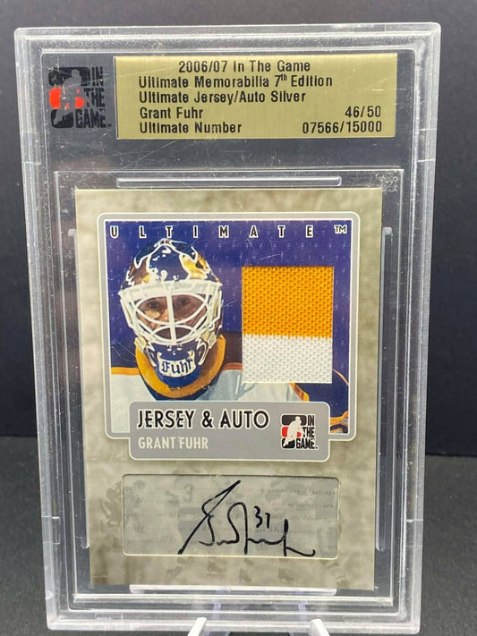 2006-07 ITG Ultimate Memorabilia 7th Edition Silver 6/50 Grant Fuhr Auto HOF 4f5