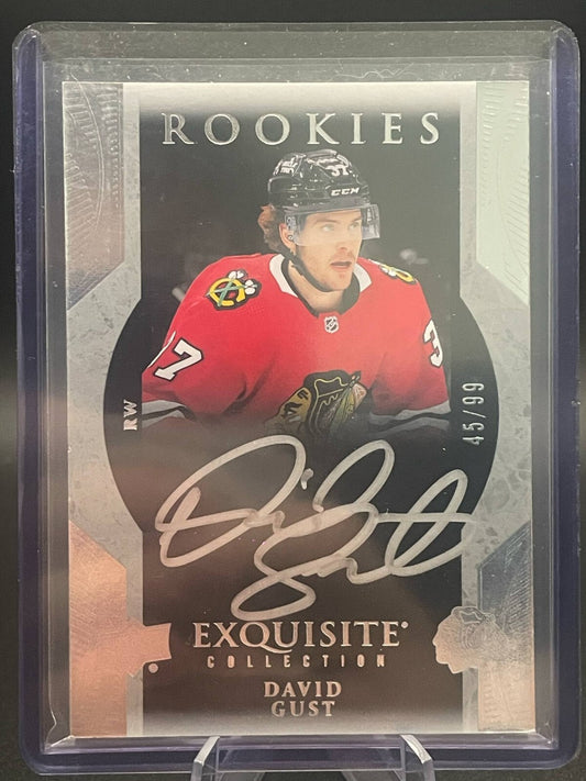 2023-24 UD Ice Exquisite Collection David Gust Auto Chicago Blackhawks /99