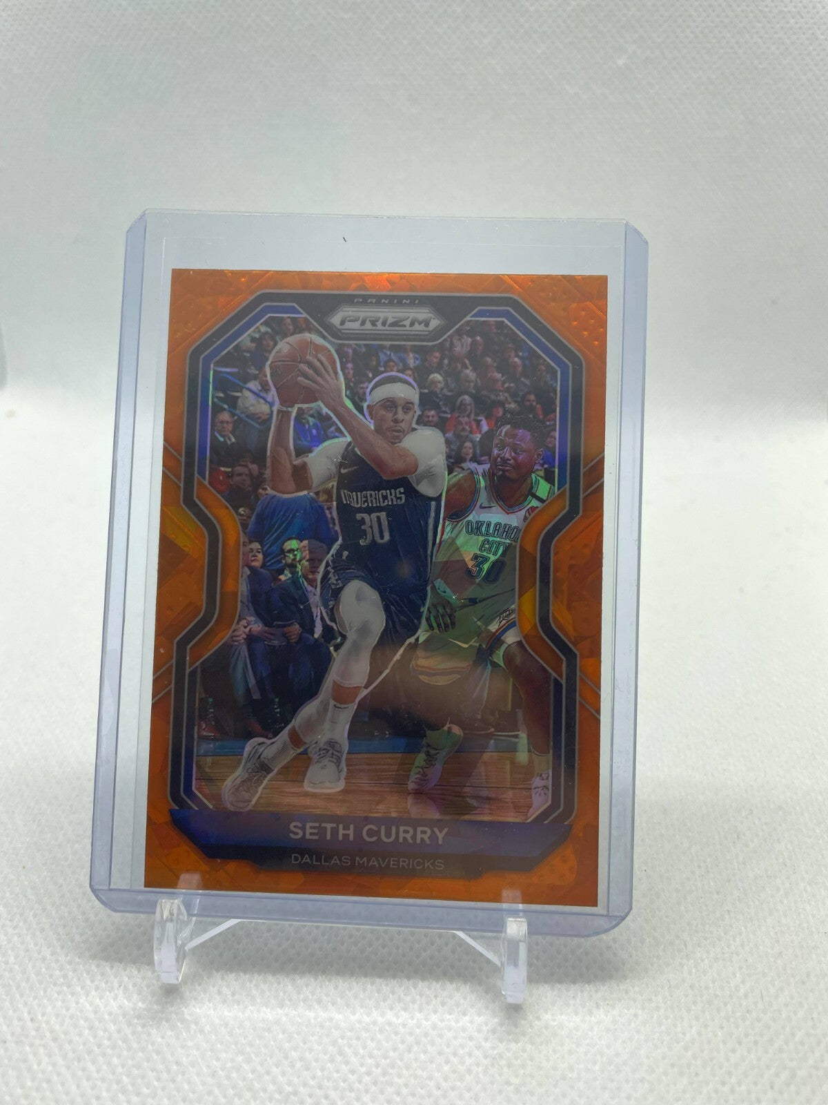 2020-21 Panini PRIZM BASKETBALL SETH CURRY #194 ORANGE CRACKED ICE SP