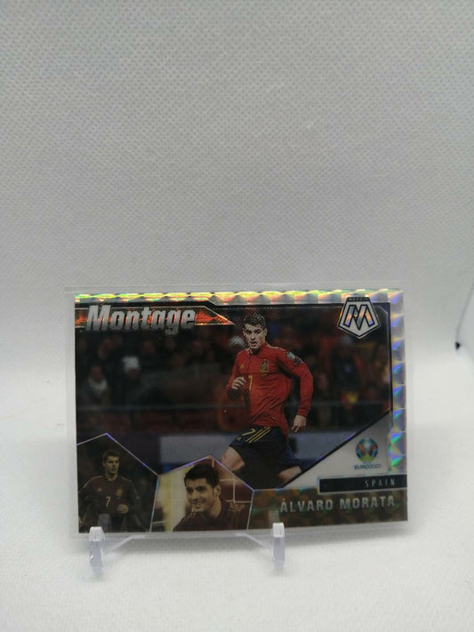 2020-21 Panini Mosaic EURO 2021 ALVARO MORATA Montage Silver Prizm #19 SPAIN