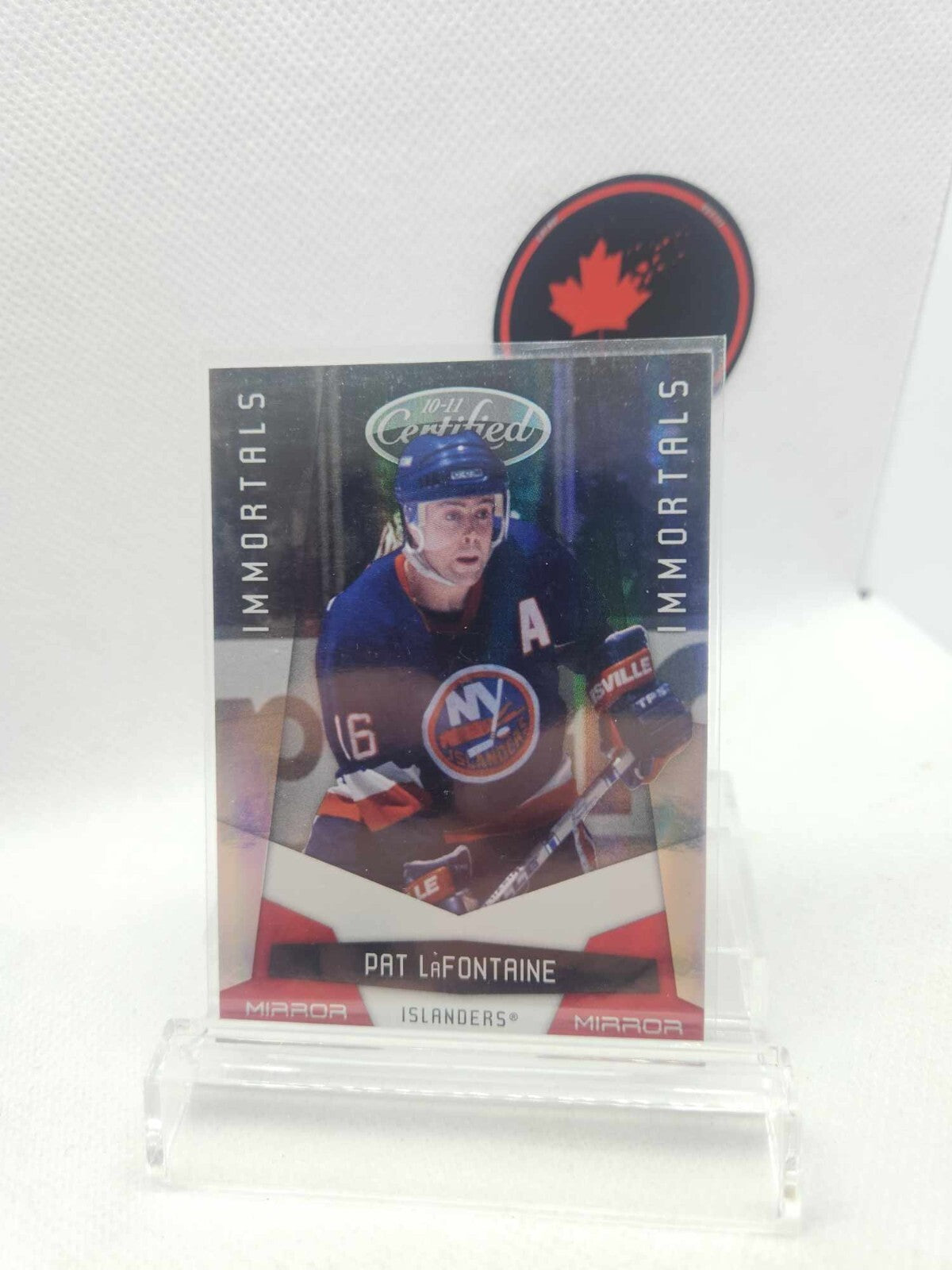 10/11 PANINI CERTIFIED PAT LAFONTAINE IMMORTALS MIRROR RED PARALLEL /250 #162