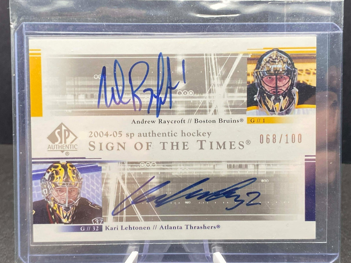 RAYCROFT/LEHTONEN 2004-05 SP AUTHENTIC SIGN OF THE TIMES AUTOGRAPH DSRL /100